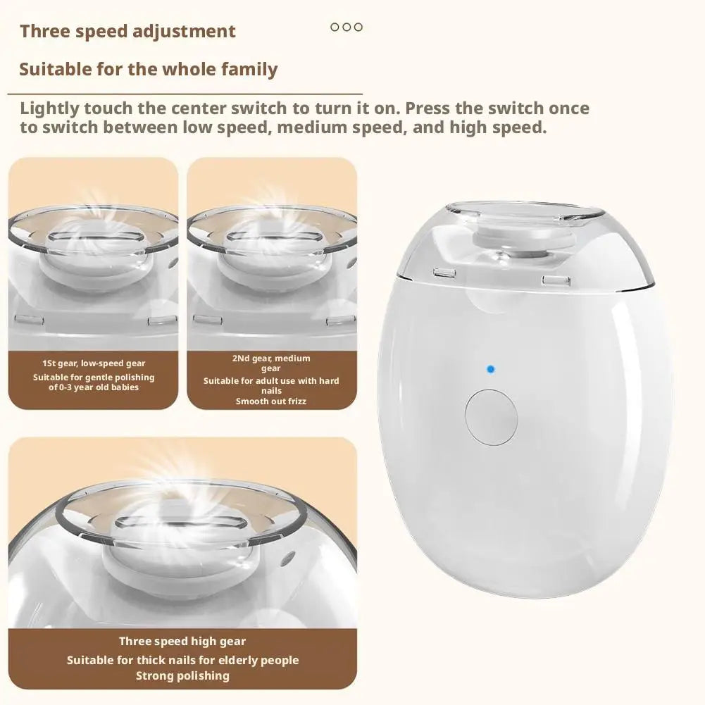 2 IN 1 Electric Nail Clipper Cutter with LED Light Automatic Nail Grinder Trimmer for Baby Adult Mini Manicure Tools Nail Care