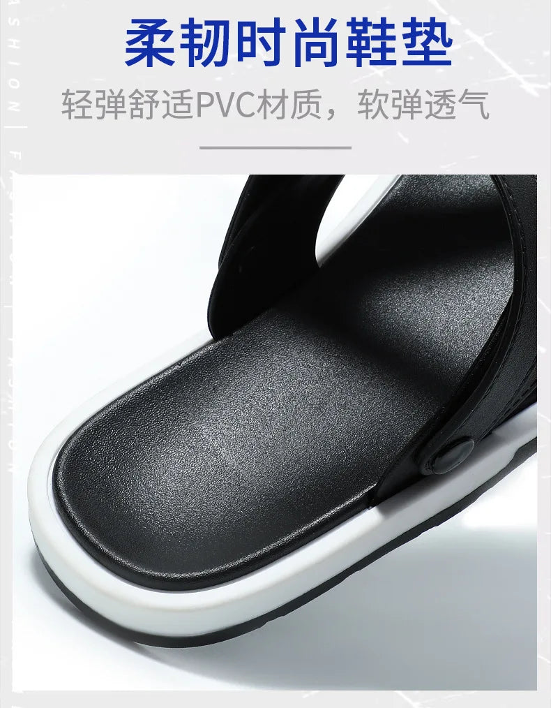 Flip-flops men's fashion trend summer foreign trade cross-border external wear breathable and wear-resistant toes two sandals