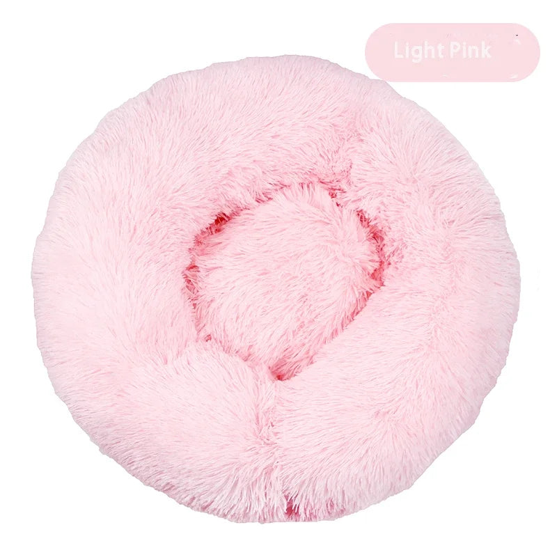 Round Dog Bed Long Plush Pet Kennel Washable Cat House Soft Cotton Mats Sofa For Small Large Dog Chihuahua Dog Basket Pet Bed