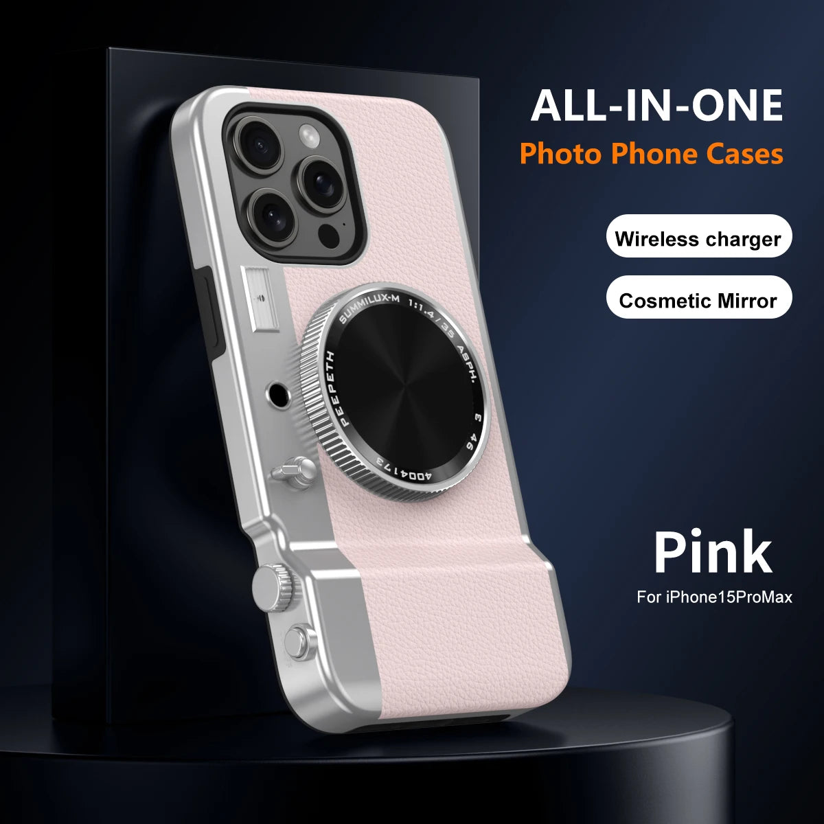 Retro Magnetic Multifunctional Camera Phone For 16 15 14 13 12 11 Pro Cosmetic Mirror Shockproof Cover