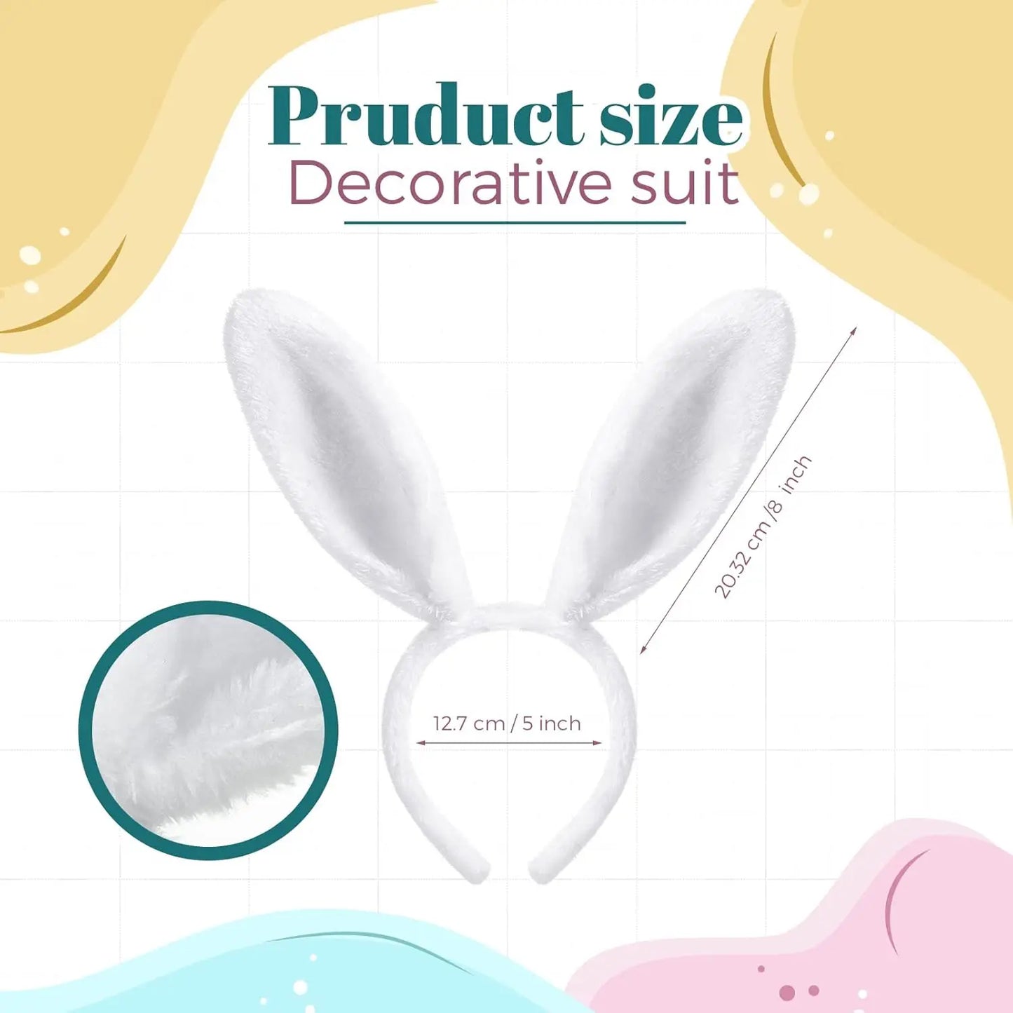 Halloween Bunny Costume Accessories Set Bunny Nose Tail Tie and Ears for Boys Girls Halloween Party Cosplay