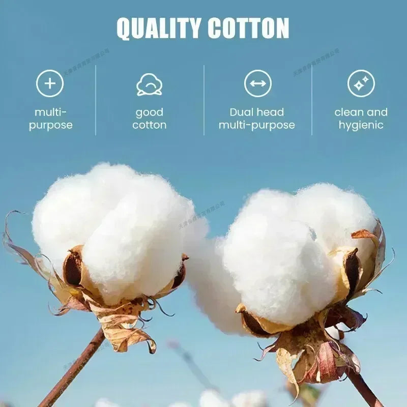 100Pcs/Pack Baby Cotton Swabs Wooden Stick Soft Tip Buds for Ear Nose Cleaning 1-20 Packs Infants Kids Hygiene Care Beauty Tools