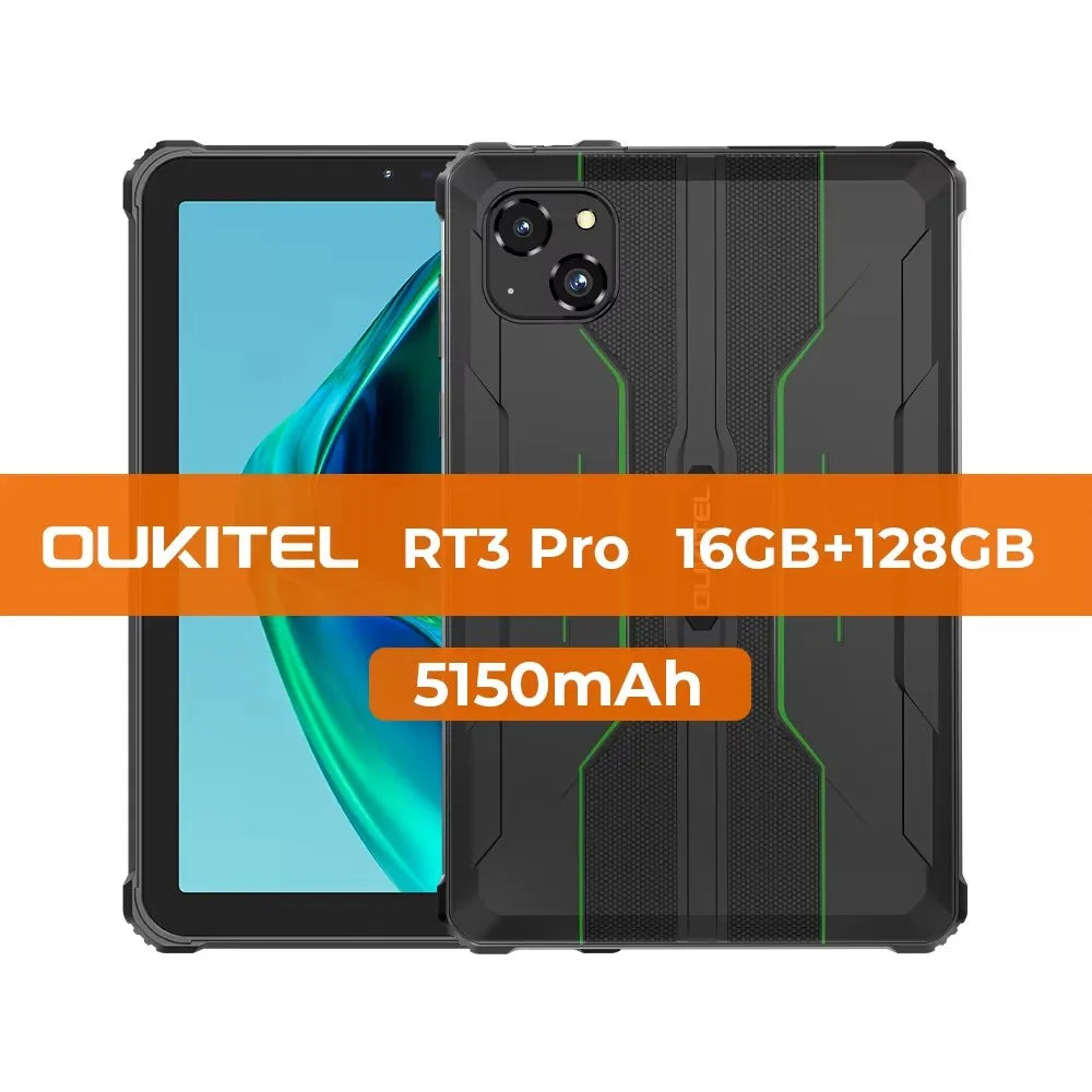 NEW OUKITEL RT3 PRO 4G Rugged Tablet 8 Inch HD Display 16(4+12)GB +128GB Waterproof Tablet Pad 5150mAh Android 14.0 Tablet PC