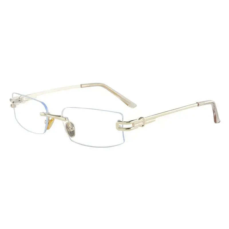 Rectangle Shape Rimless Sunglass Women Fashion Trendy UV Protection Sun Glasses for Man Korean Style Men Sunglasses