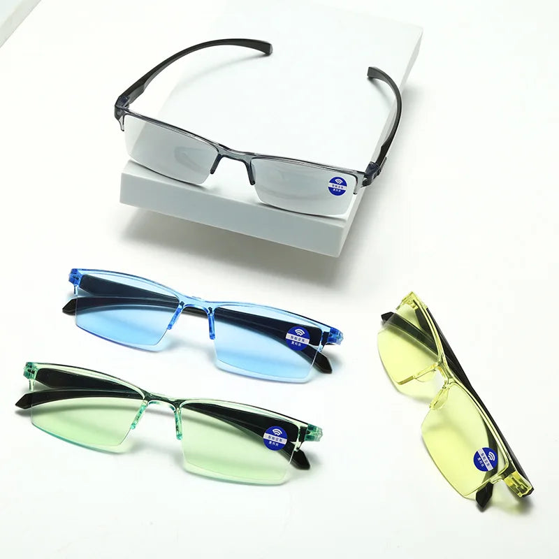 Intelligent Zoom Reading Glasses Fashion Presbyopia Glasses Frameless Hyperopia Glasses Unisex Anti-reflective Reading Glasses