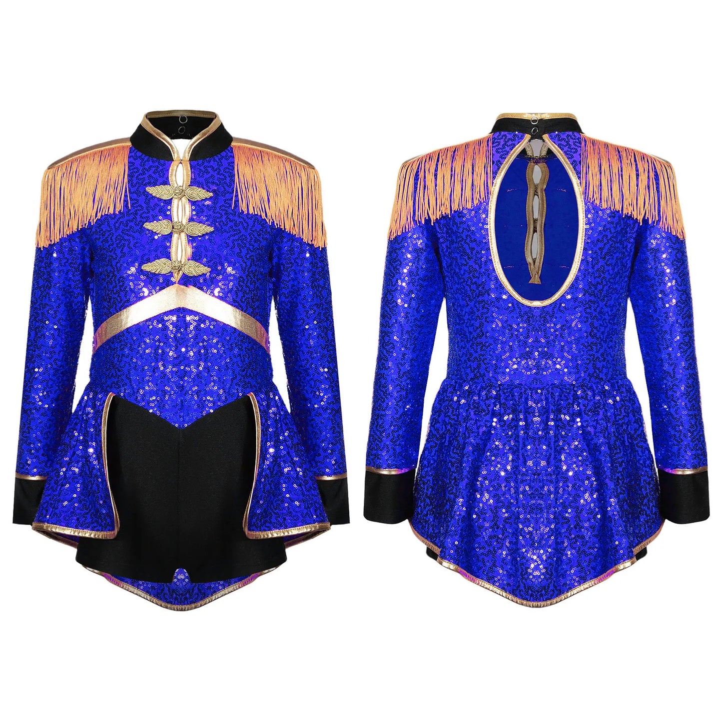 Halloween Costume Romper Circus Ringmaster Cosplay Carnival Party Shiny Sequins Leotard Dress Drum Majorette Magician Dress Up