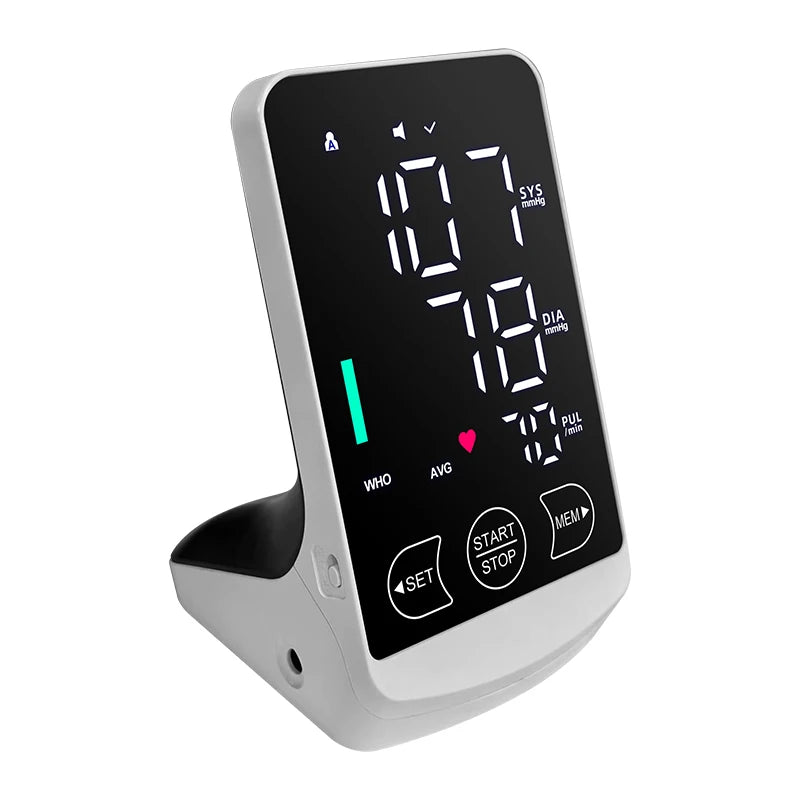 Large Display Screen Rechargeable Automatic Tonometer Arm Blood Pressure Monitor Digital Tensiometer English/Spanish Voice