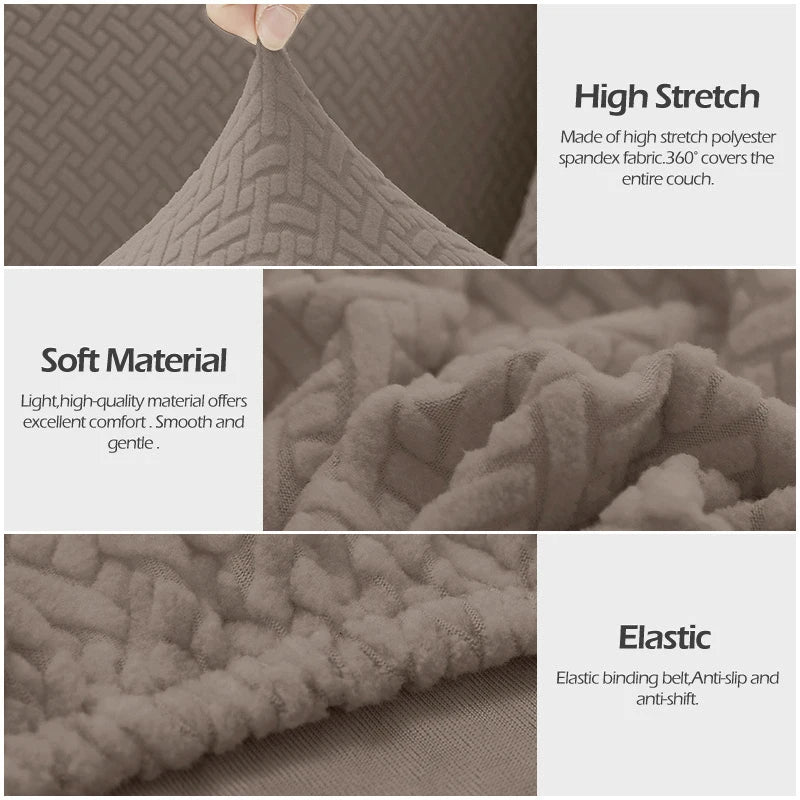 Jacquard Sofa Cover Stretch Fabric Sofa Seat Cushion Cover For Living Room Removable Spandex Seat Case Chaise Lounge Home Pets