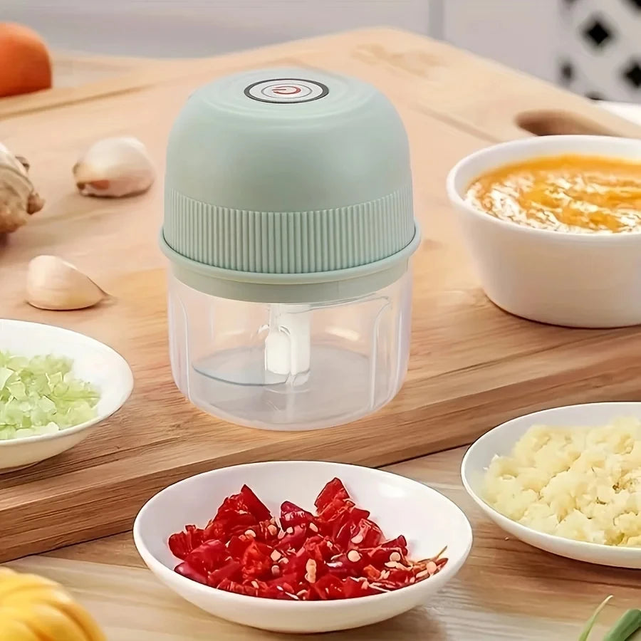 260ml Electric Garlic Grinder Onion Chopper with 1 Button Start Meat Grinder Kitchen Food Vegetable Mixer