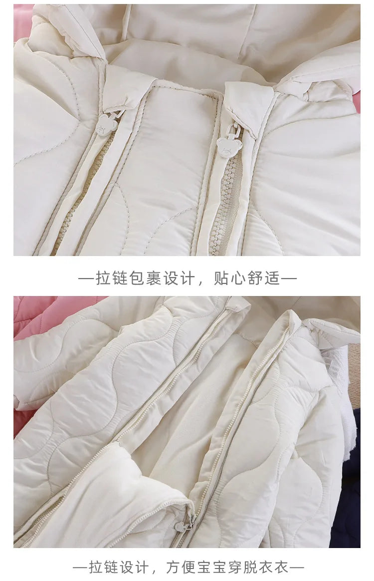 Newborn Baby Autumn Winter Romper Double Zippers Cotton-padded Warm Thicken Rompers Toddler Playsuit Infant One-piece Clothing