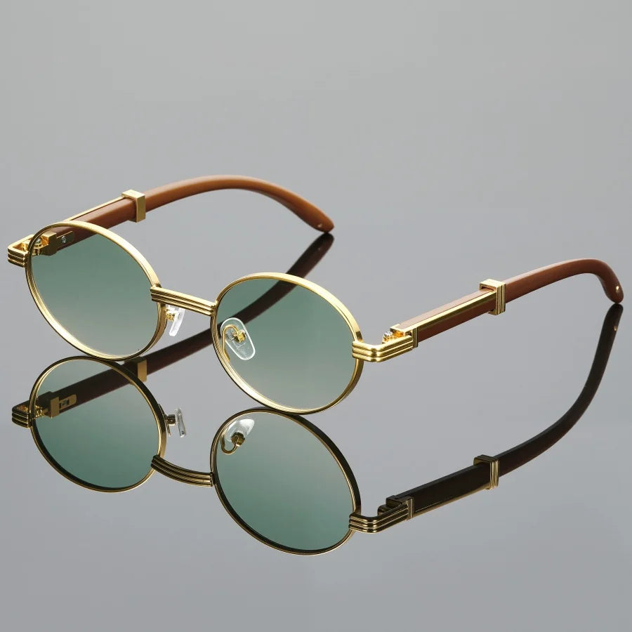 Fashion Oval Sunglasses Men Women Anti Wood Sun Glasses Male Female Classic Small Square Summer Traveling Shades UV400