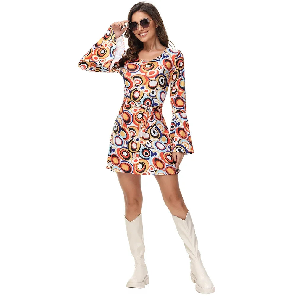 Halloween Party Disco Adult Couples Hippie Costumes Women Male 70s 80s Rock Disco Cosplay Outfits Dance Fantasia Costume