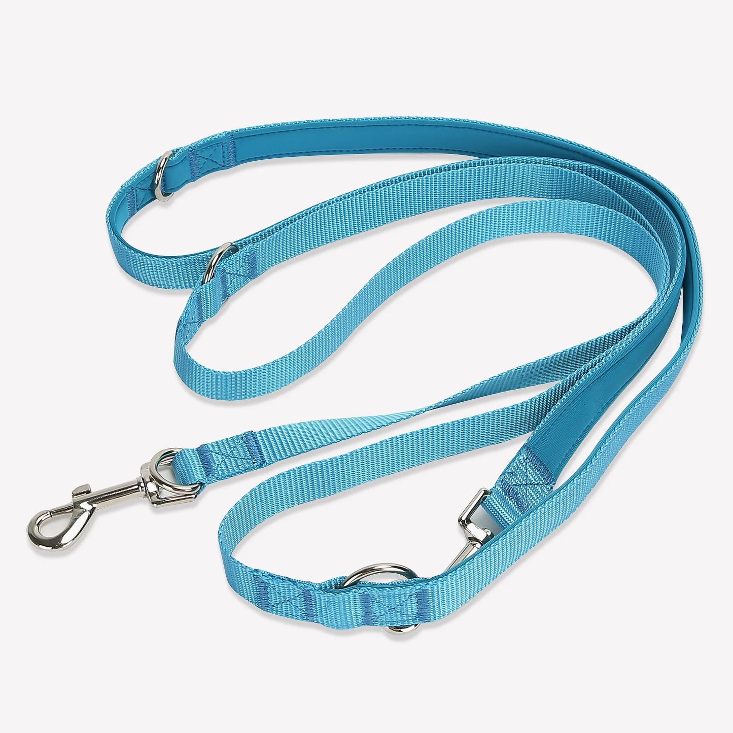 Crossbody Dog Leash Versatile Crossbody Waist Leash with 3 Rings Puppy Walking Leash Reflective Nylon Multifunctional Pet Rope