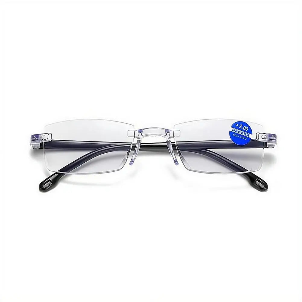Intelligent Anti-blue Light Reading Glasses Frameless Ultralight Square Frame Cutting Edge Presbyopic Glasses For Men and Women