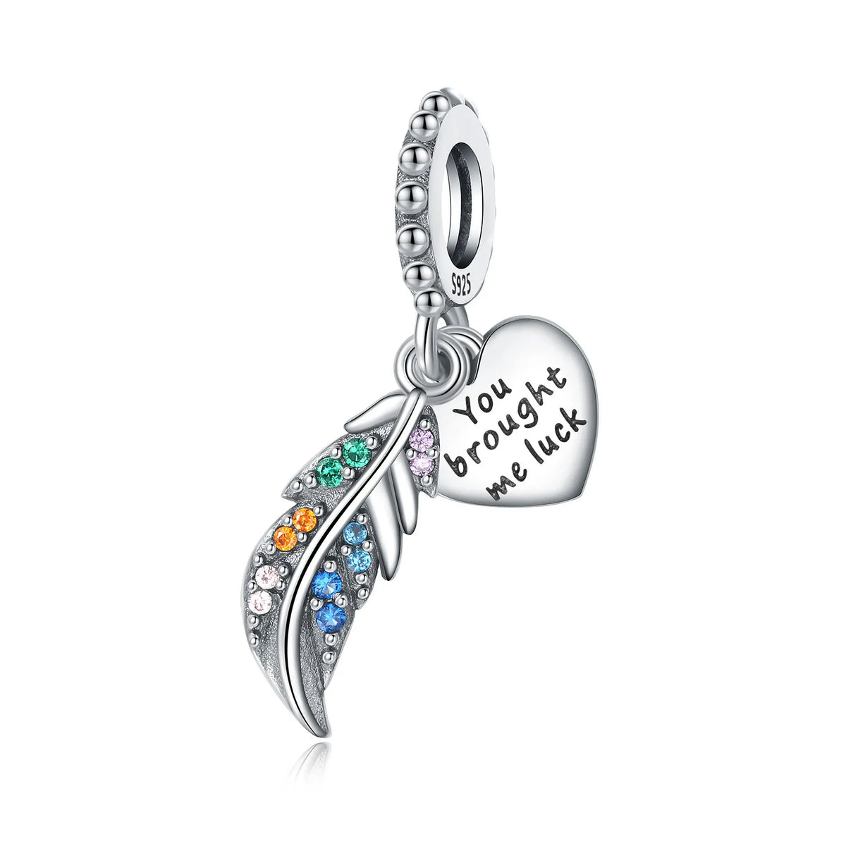 925 Sterling Silver Two-tone Symmetrical Angel Wing Pendant Necklace for Women Lucky Symbol Original Jewelry Party Couple Gift