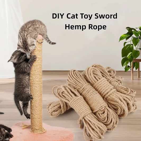 Sisal Rope Cat Tree Scratching Post Toy Cat Climbing Frame Replacement Rope Desk Legs Binding Rope for Cat Sharpen Claw