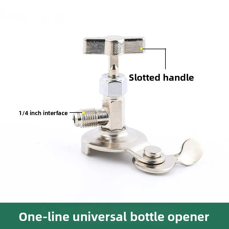 Refrigerant Bottle Opener Air Conditioner Refrigerant Can Tap Valve Bottle Opener Tool Brass Dispensing Valve R410 D4L5
