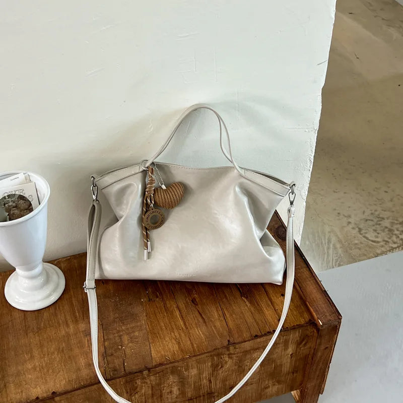 Casual Women Handbags Big Capacity Luxury Design PU Leather Female Shoulder Crossbody Bag Commuting Office Totes Ladies Hand Bag