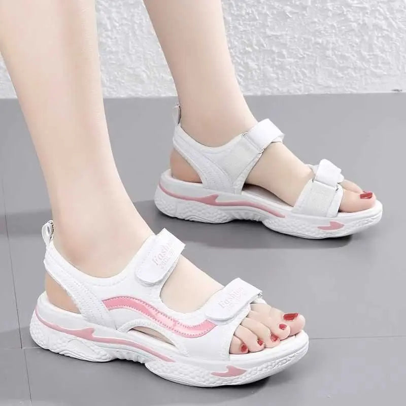 Woman Shoes Outdoor Platform Leather Sandals for Women Beach Daily Vip Chic and Elegant Wholesale Comfortable Summer 2025 H Shoe