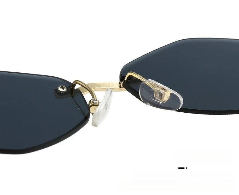 Popular Fashion Women Men Shades Rhombus Sun Glasses Female Male Summer Traveling UV400 Rimless Sunglasses Lentes De Sol Mujer