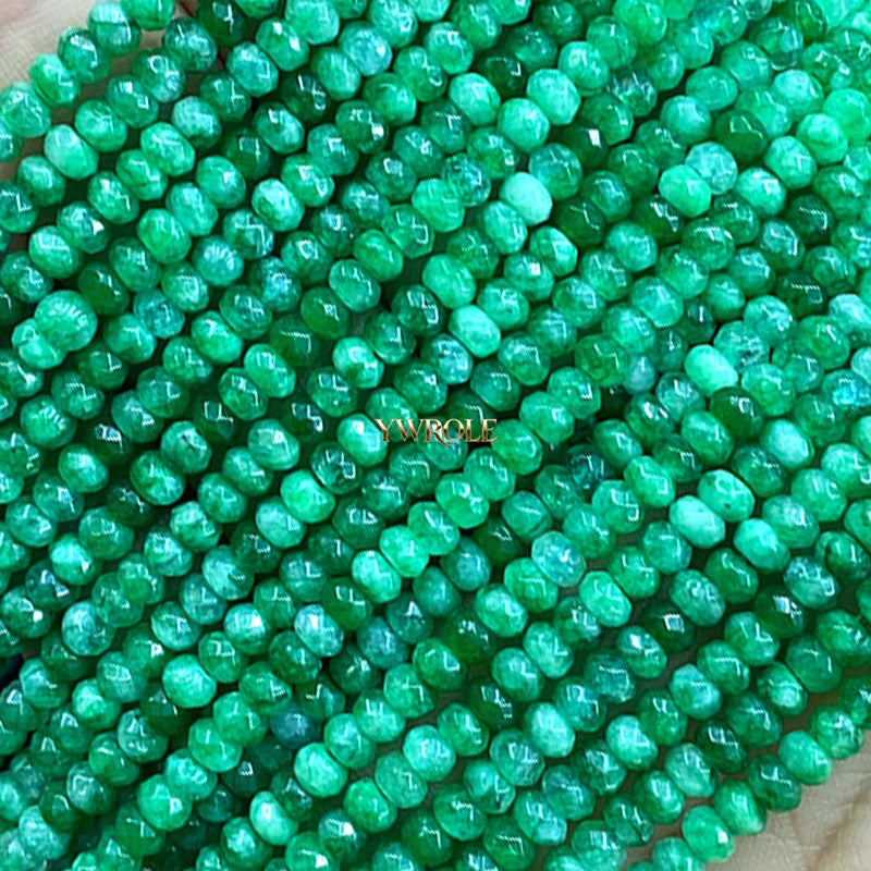 3x4mm Rondelle Faceted Natural Stone Chalcedony Tourmaline Color Loose Spacer Beads for Jewelry Making Diy Bracelet Accessories