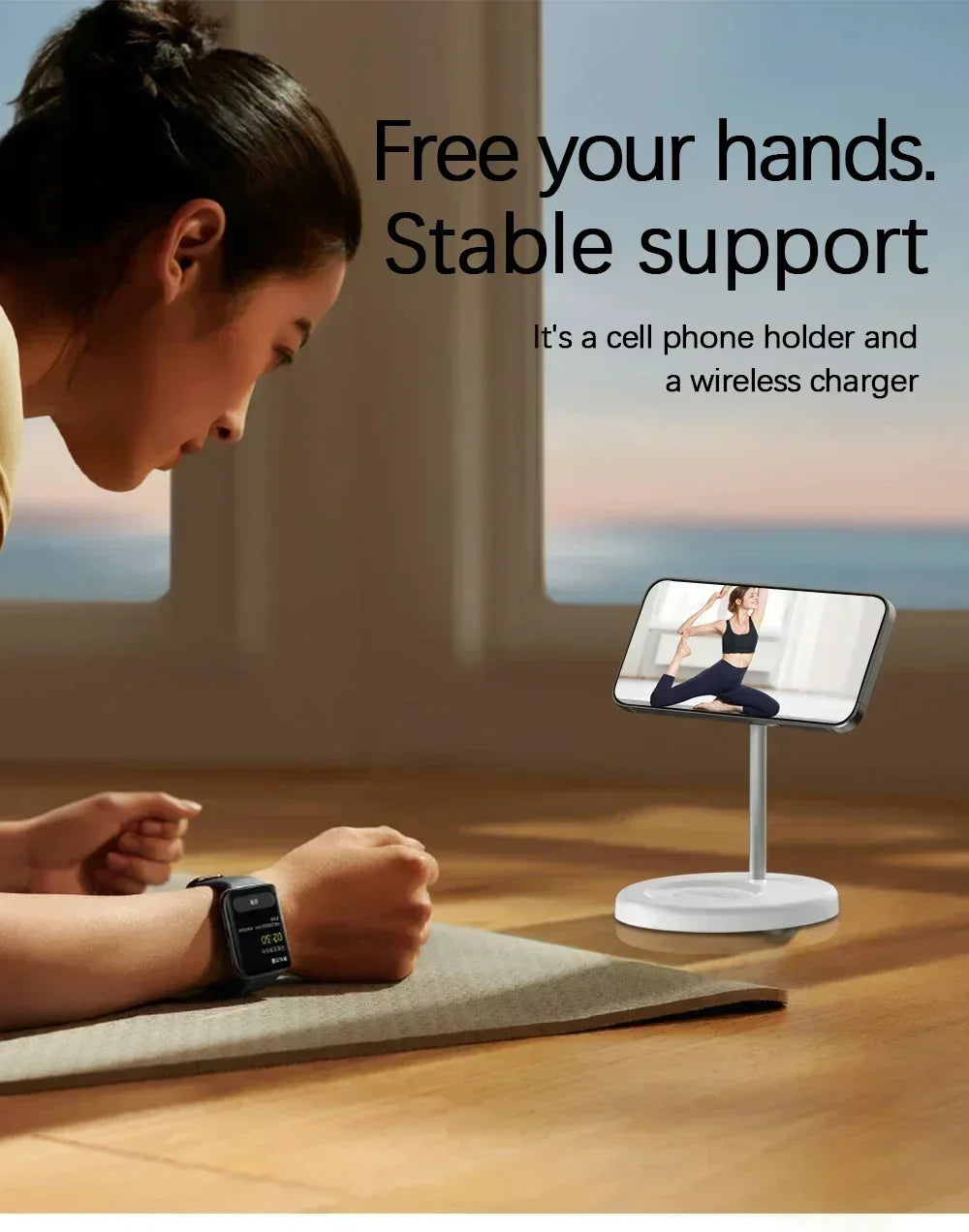 2-in-1 Magnetic Wireless Charger Stand for iPhone 17 16 15 14 13 12 AirPods 4/3 Pro for MagSafe Fast Wireless Charging Stantion