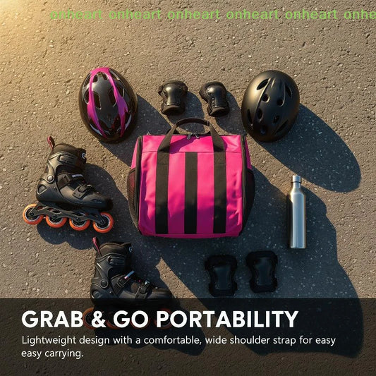 [C]3 Layers Breathable Skate Bag for Kids Backpack Style Comfortable Skating Accessory