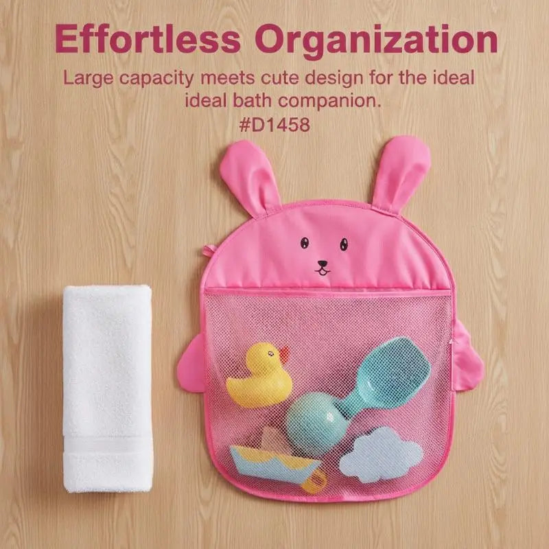 Eco-friendly Baby Bath Toys Storage Bag Strong Suction Cups Quick Dry Mesh Organizer for Toddler Bathtub Play Time