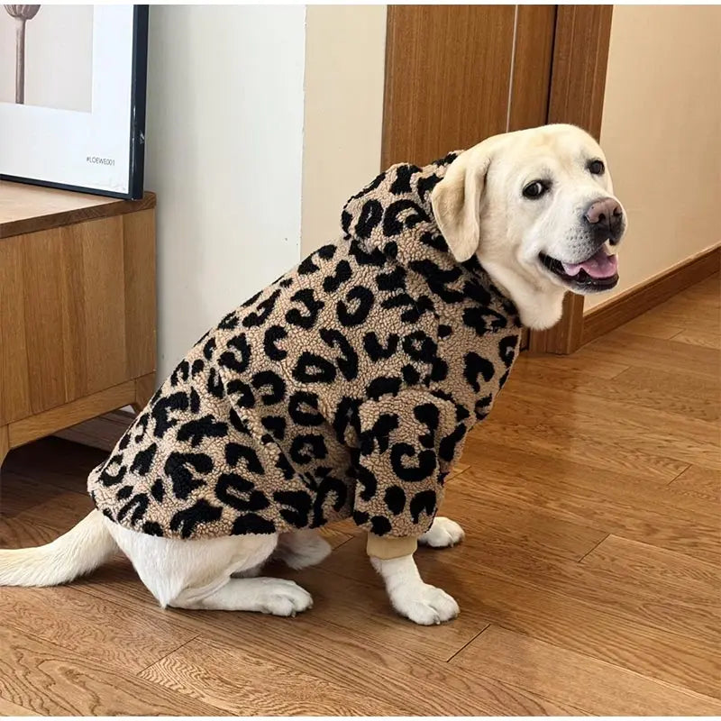 Fashionable Big Medium Dog Clothes Wool Lambing Hooded Sweatshirt Winter Warmth Durbin Dog Sweater Dog Clothes Dog Accessories