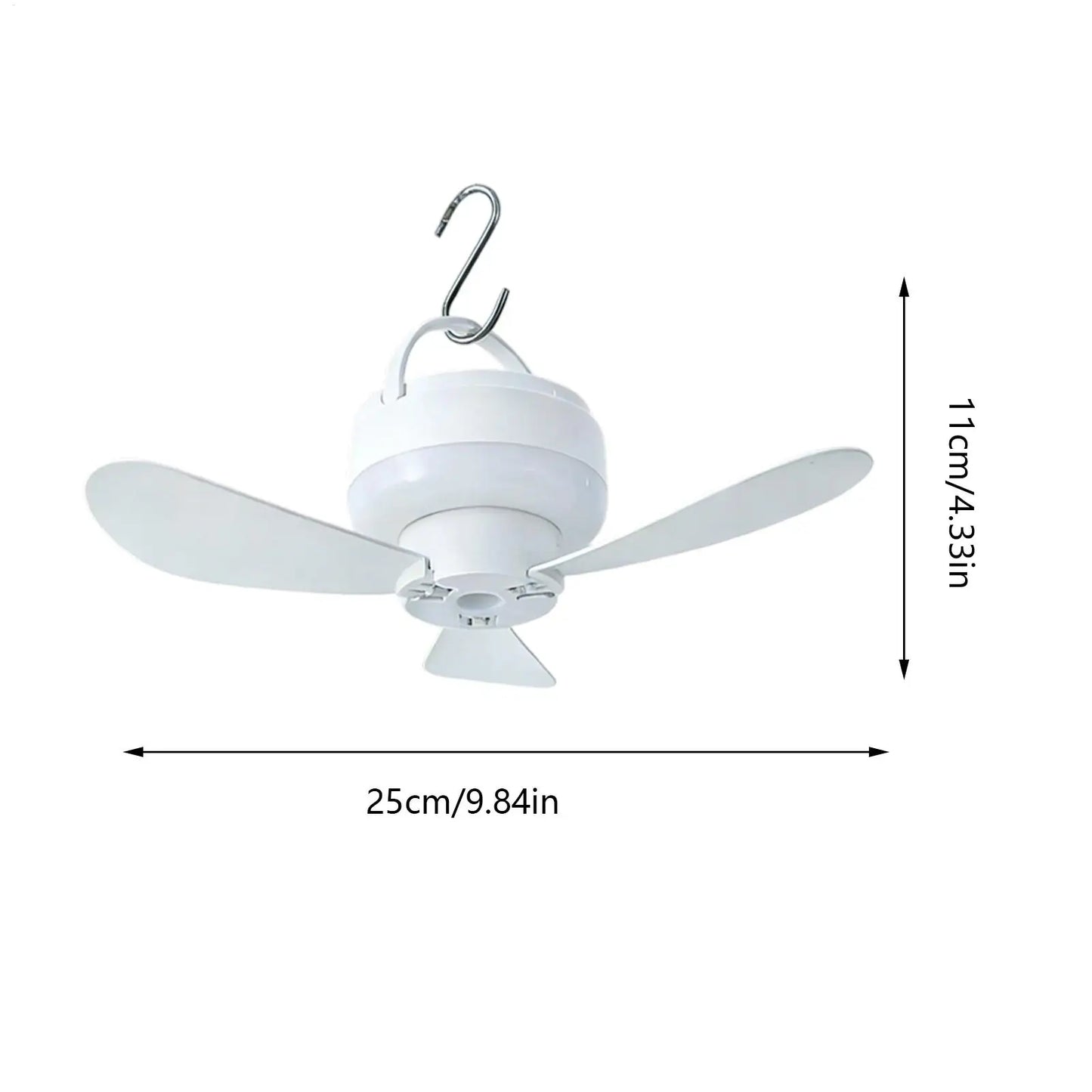 Ceiling Fan With LED Light and Remote Control USB Charging Household Outdoor Camping Tent Student Dormitory Bed Small Fan