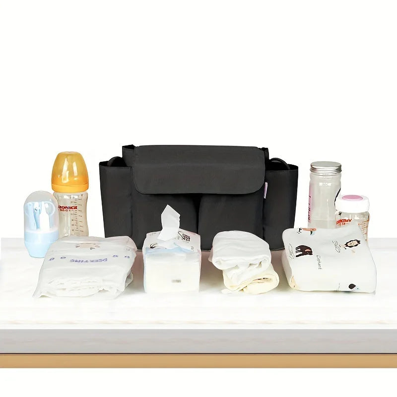 Large Capacity Stroller Storage Bag Convertible Shoulder Bag Crossbody Diaper Bags for Moms Baby Carriage Hanging Bag Accessory
