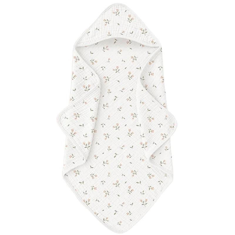 1PC Hooded Baby Towels for Newborn Muslin Organic Cotton Baby Bath Towel Soft Absorbent Towels for Boys Girls
