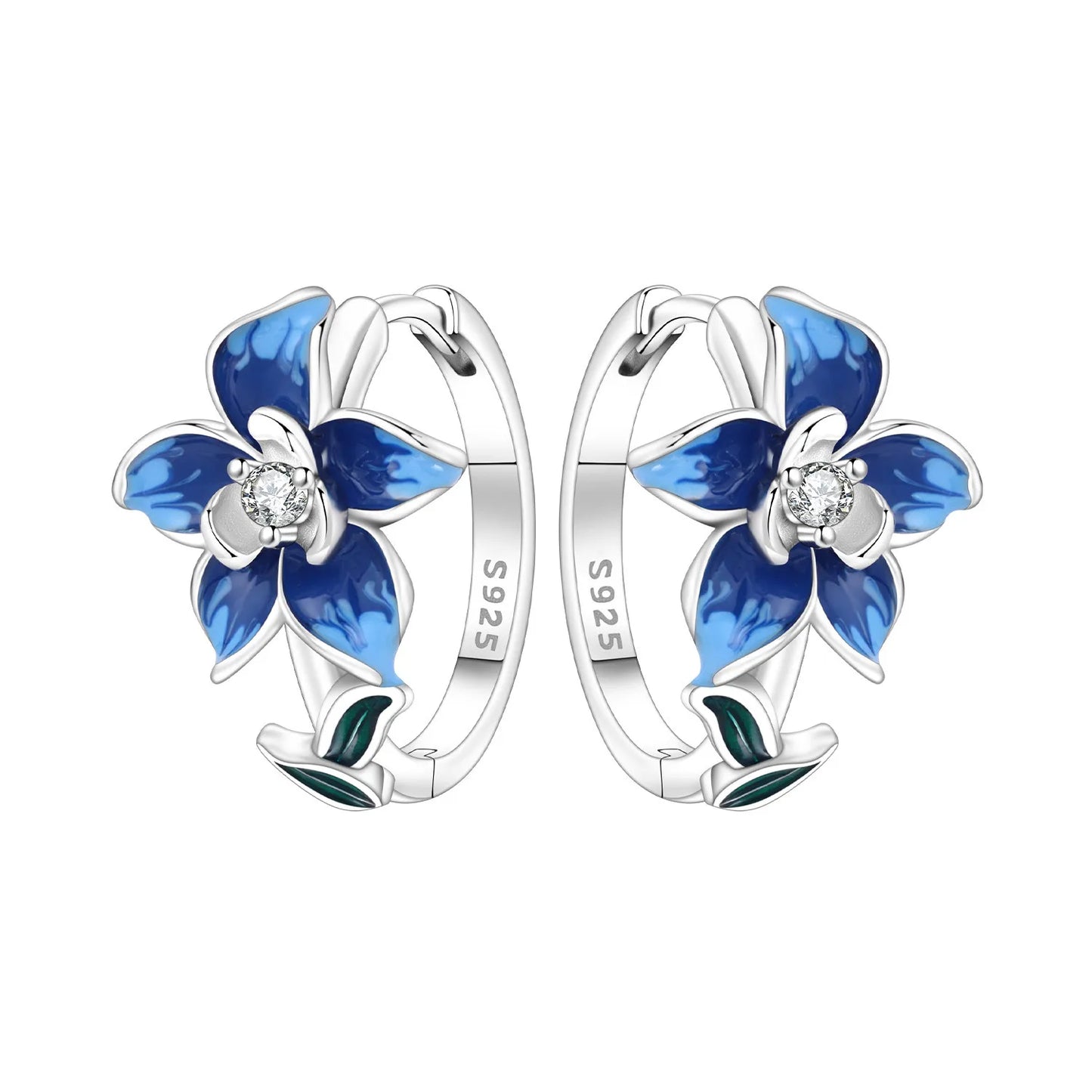 925 Sterling Silver Needle Iris Flower Hoop Earrings for Women Original Elegant Versatile Jewelry Birthday Party Fine Gift 2026