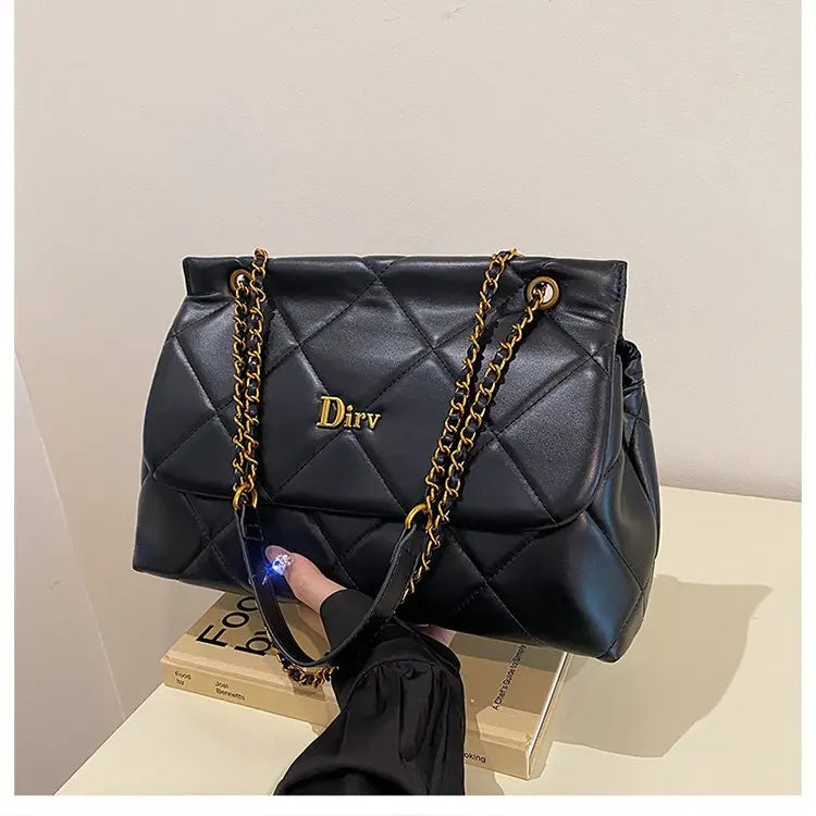 Square Vintage Leather Crossbody Bag Women Handbag Designer Shoulder Tote Purse Classic Diaper Bag