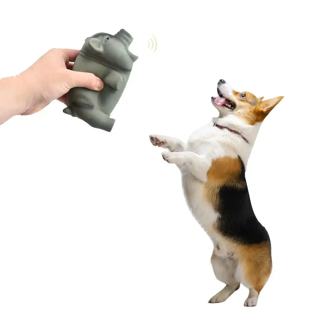 Pet Tooth Cleaning Products Latex Piggy Dog Toys Whistle Grunt Bite Resistance Chewing Squeak Interactive Toy Dog Accessories