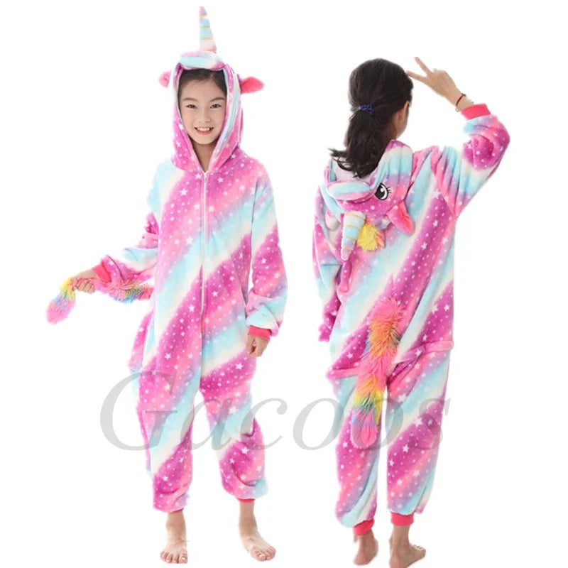 Kigurumi Onesie Kids Capybara Pajamas For Children Christmas Blanket Sleepers Baby Costume Winter Boy Girl Cat Jumspuit