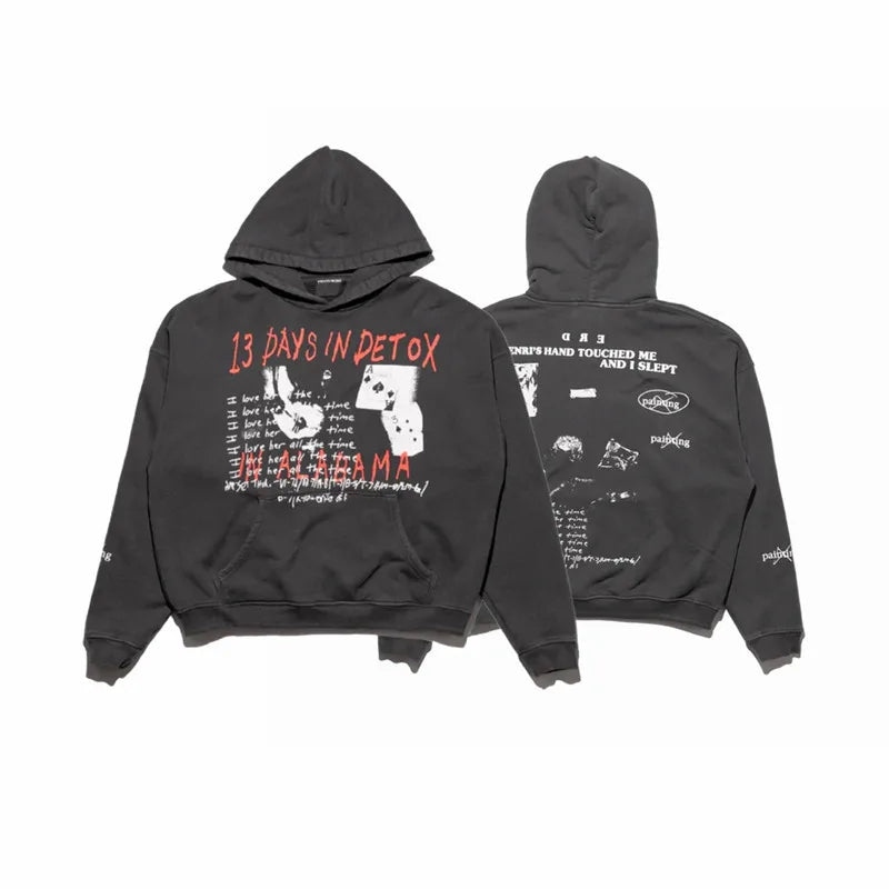 Ripped Streetwear Hooded Loose Casual Men Women Pure Cotton Hoodies Sweatshirt Best Quality UK erd Hoodies