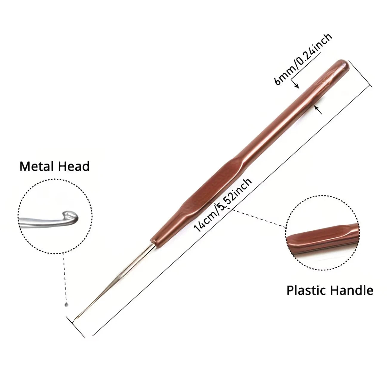 A Set of 4 Crochet Braiding Tools, with Hooks Sized 0.5/0.6/0.7/0.8mm, Suitable for Braids and Dreadlock Tool Kits
