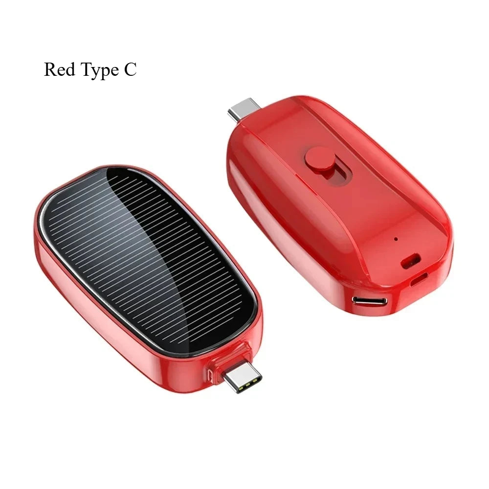 Emergency Solar Mini Portable Power Bank Keychain Portable Charger Small Outdoor Camping External Battery For iPhone and Xiaomi