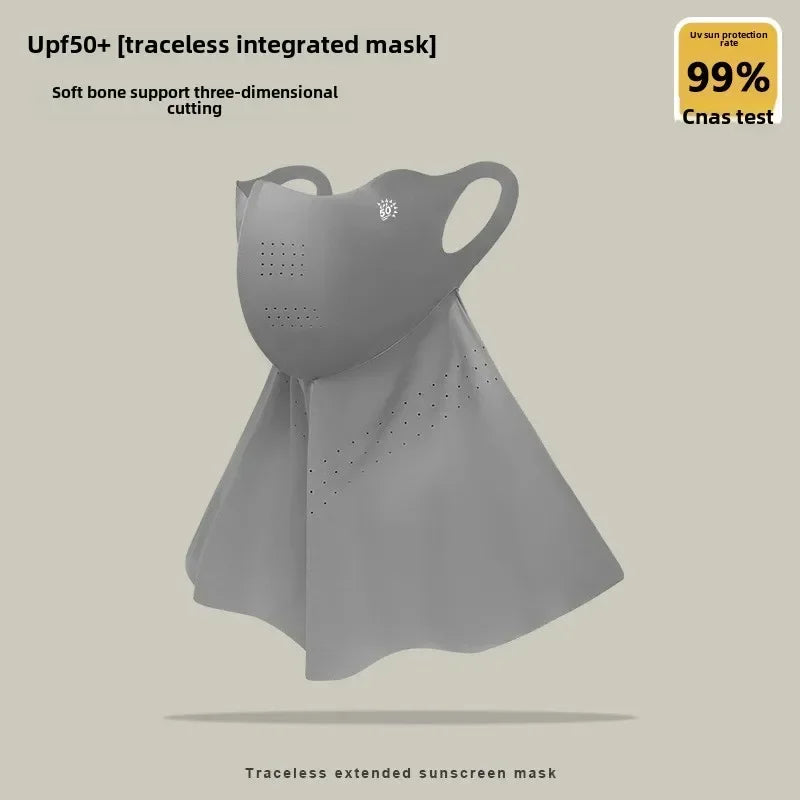 UPF50+ Ice Silk Sunscreen Mask Summer Riding Neck Guard One-piece Mask for Driving Fishing And Mountaineering Sun Protection