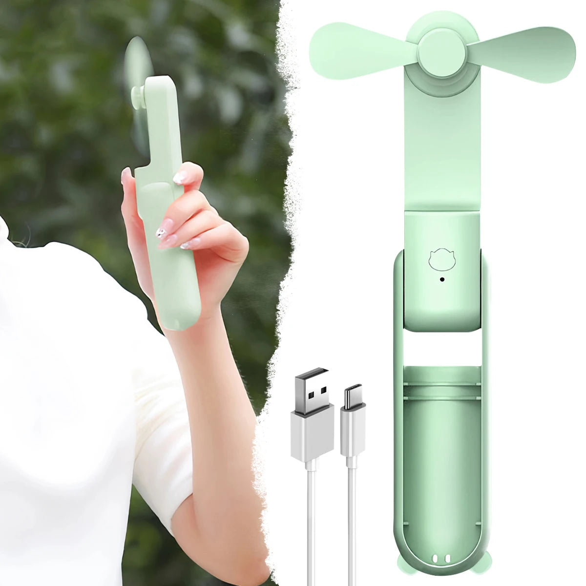 Super Mini Handheld Fan USB Rechargeable Fan 3-speed Adjustable Suitable Portable Camping Small Fans for Travel Outdoor Use