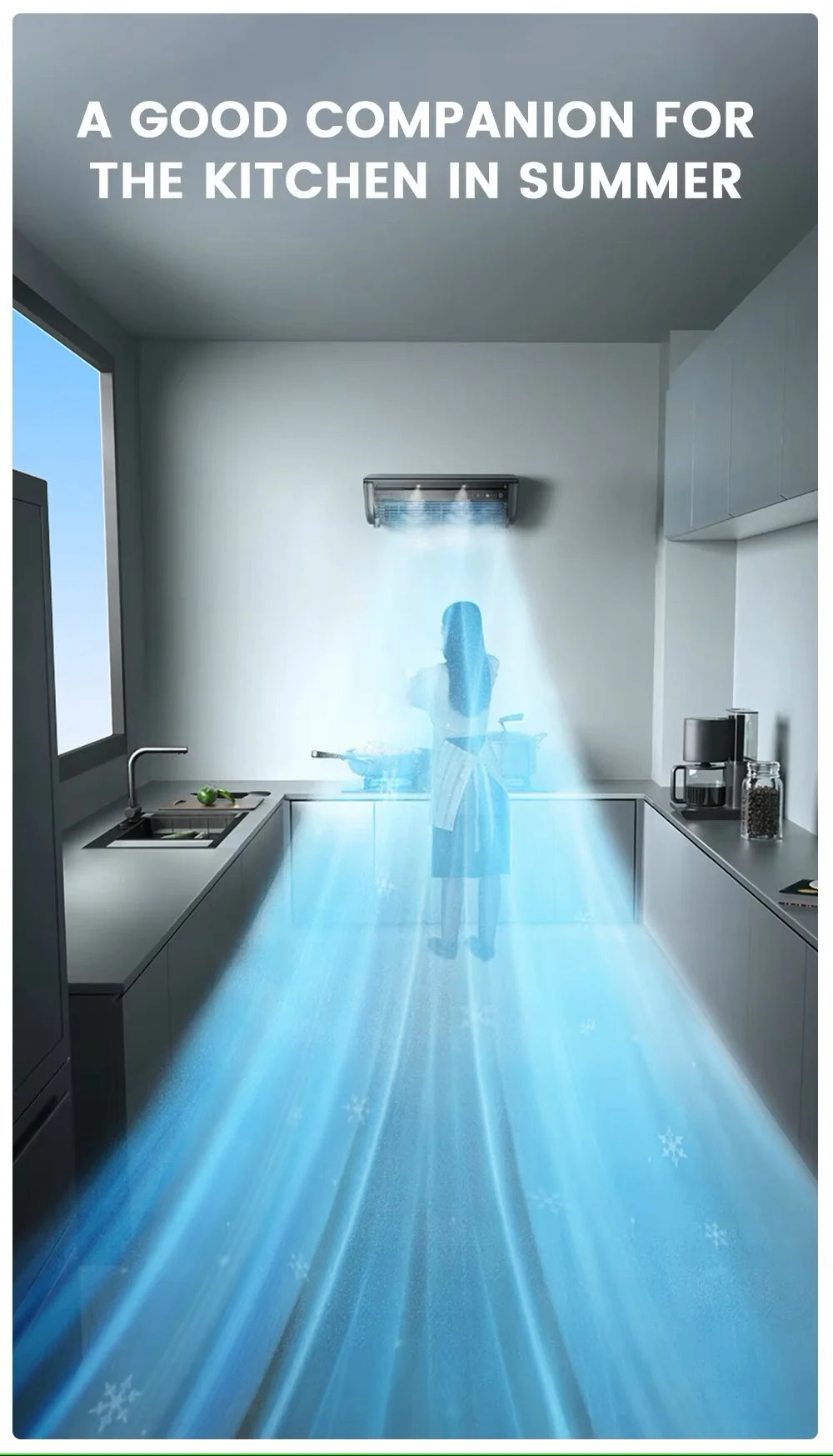 New Model Cooling Wall Fan Large Wind Force Charging Fan Home Use Table Standing Remote Control Kitchen Air Conditioner