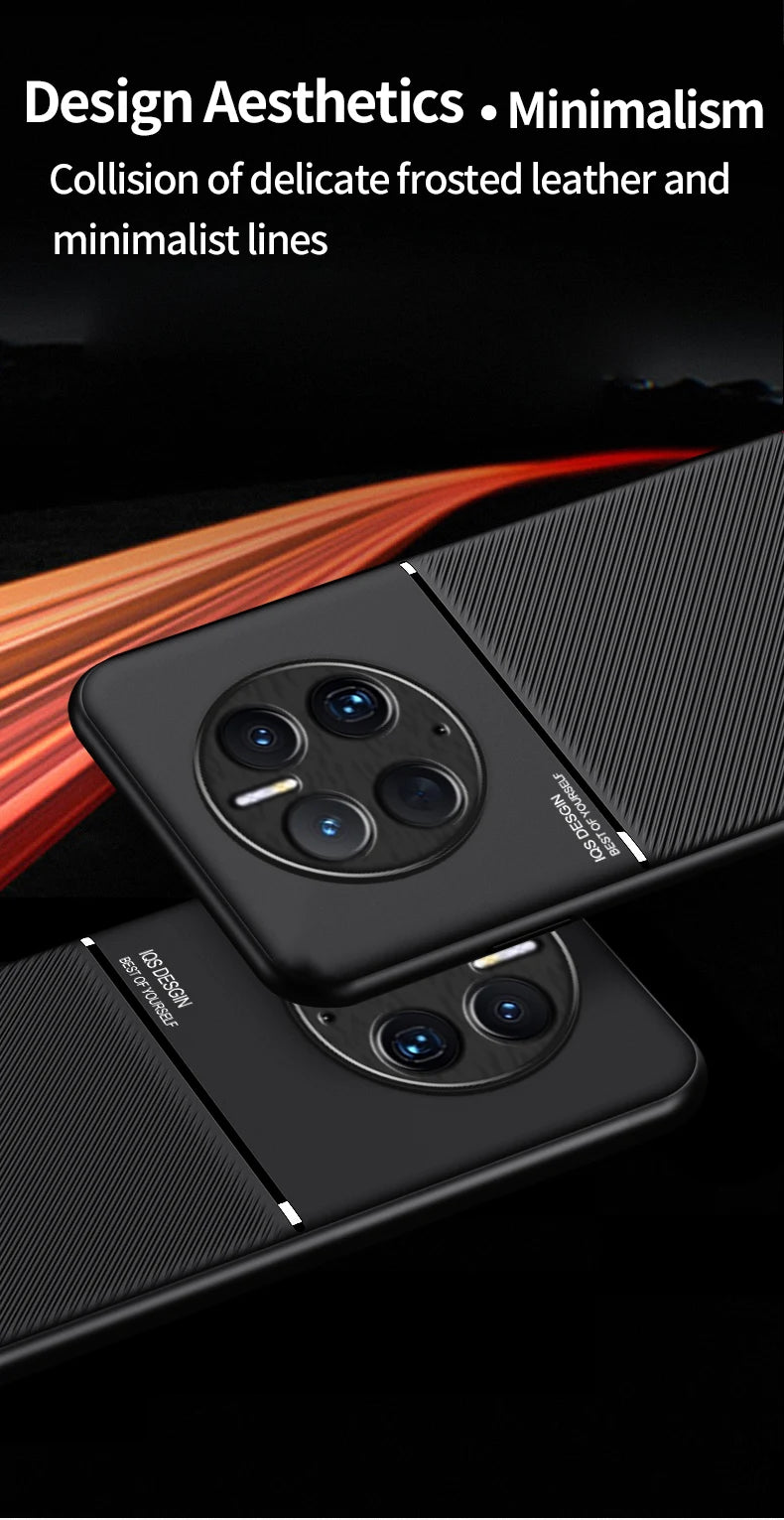 For Huawei Mate 50 Pro Case Car Magnetic Leather Cover Soft Frame Funda On For Mate 50 Pro Mate50 Pro Phone Cases Capa