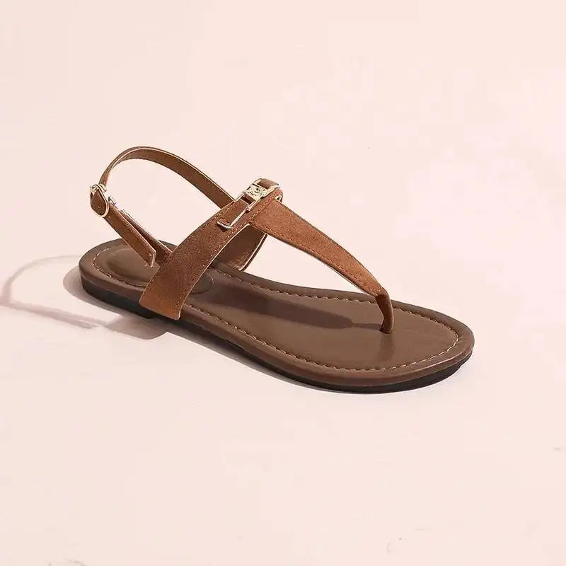 2025 Women's Shoes Fashion Daily Sandals Women Buckle Strap Flat With Outdoor Open Toe Female Shoe