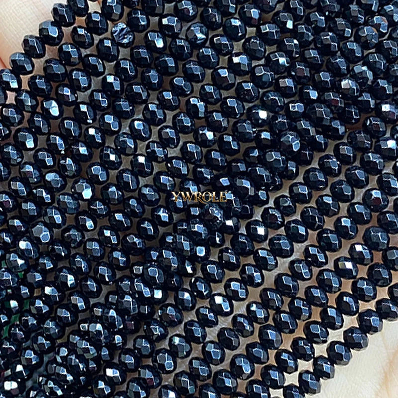 3x4mm Rondelle Faceted Natural Stone Chalcedony Tourmaline Color Loose Spacer Beads for Jewelry Making Diy Bracelet Accessories