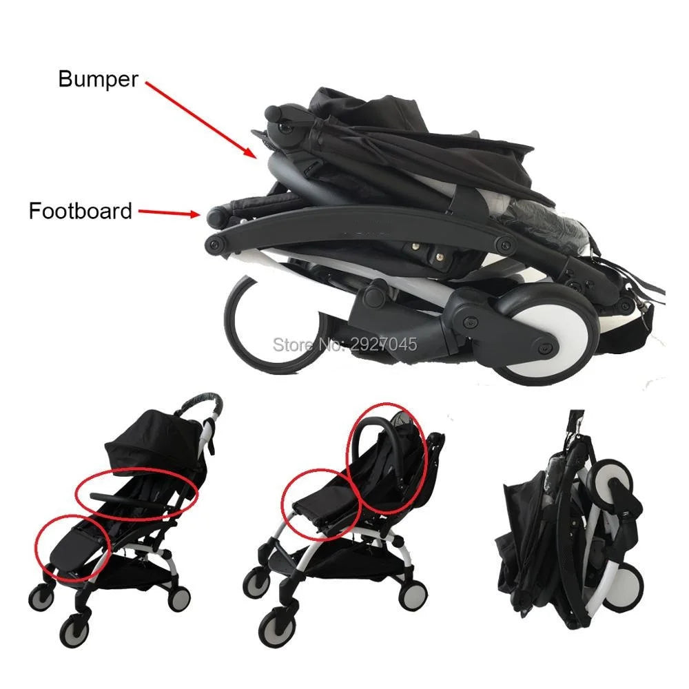 MomTan® Baby Stroller Accessories Armrest PU Leather Bumper Bar Handrail Extend Footboard Compatible with Babyzen YOYO 2  YOYO 3