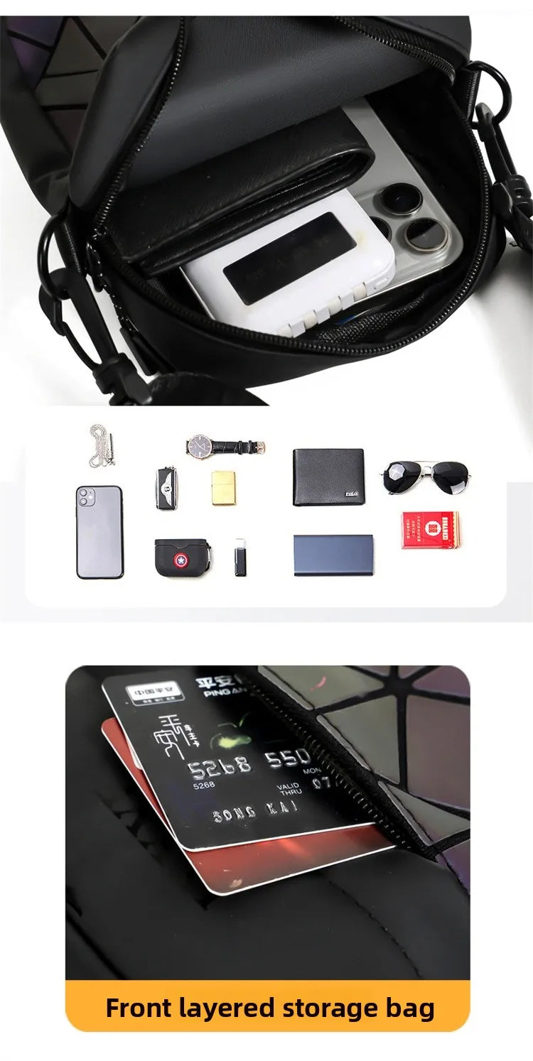 New Style Casual Diamond-patterned Single-shoulder Fashionable Mobile Phone Bag - Premium Men's and Women's Crossbody Small Bag