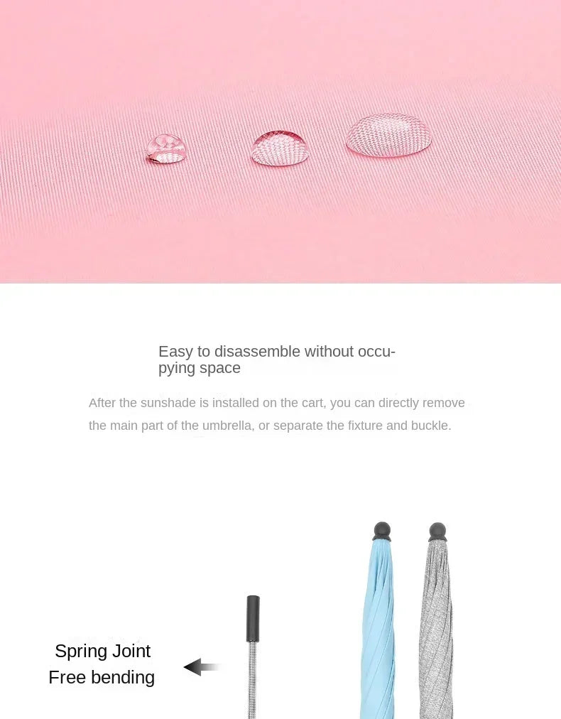 UV Protection Baby Stroller Umbrella With Clamp Universal Sunscree Rainproof Stroller Covers Umbrella Baby Stroller Accessories