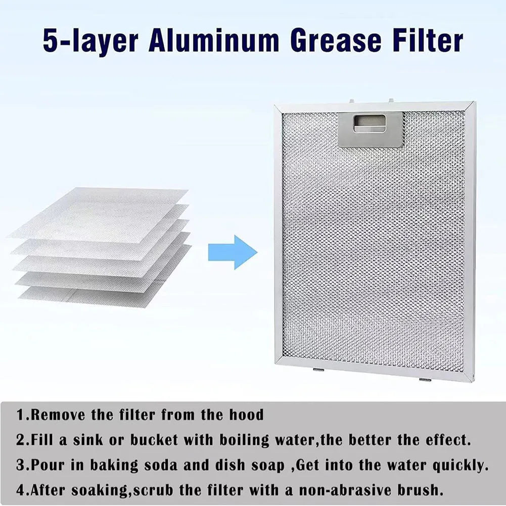Range Hood Filter Cooker Hood Grease Filter Kitchen Extractor Ventilation Aluminium Aspirator Filter Mesh Replacement 30*26cm