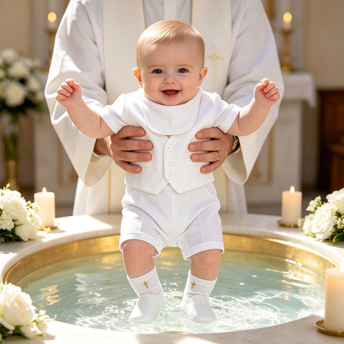 Baby Boys Baptism Outfit Infant Wedding Gentleman Set Christening Formal Birthday Party Suit Suspender Bow Tie Romper